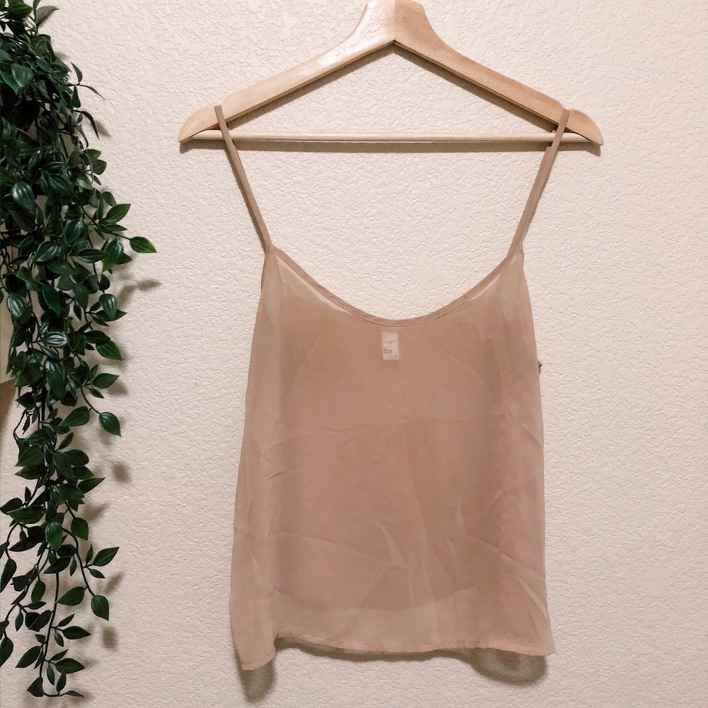 tan chiffon tank top
